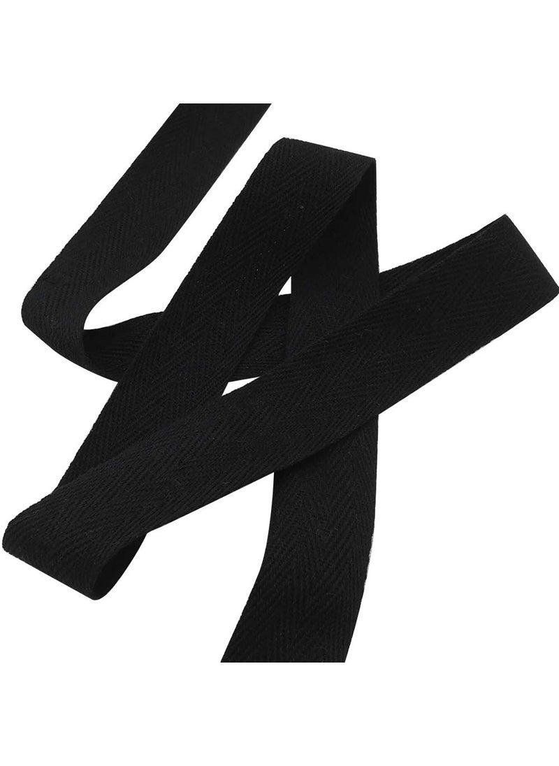 BornFeel Natural Cotton Twill Tape 50 Yards 2 Inch Bunting Bias Tape Herringbone Webbing Tape Roll for Apron Sewing Dressmaking Craft Black  - Image 3
