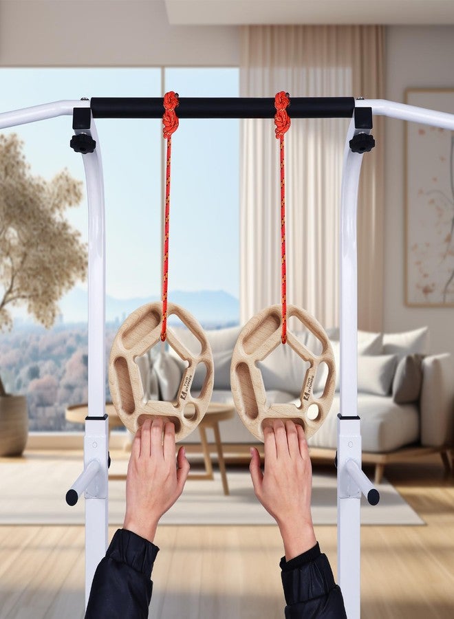 TWO STONES Portable Hangboard Rock Climbing, Pull Up Rings as Portable Rock Climbing Training Board with Pockets and Edges for Rock Climbers - Image 4