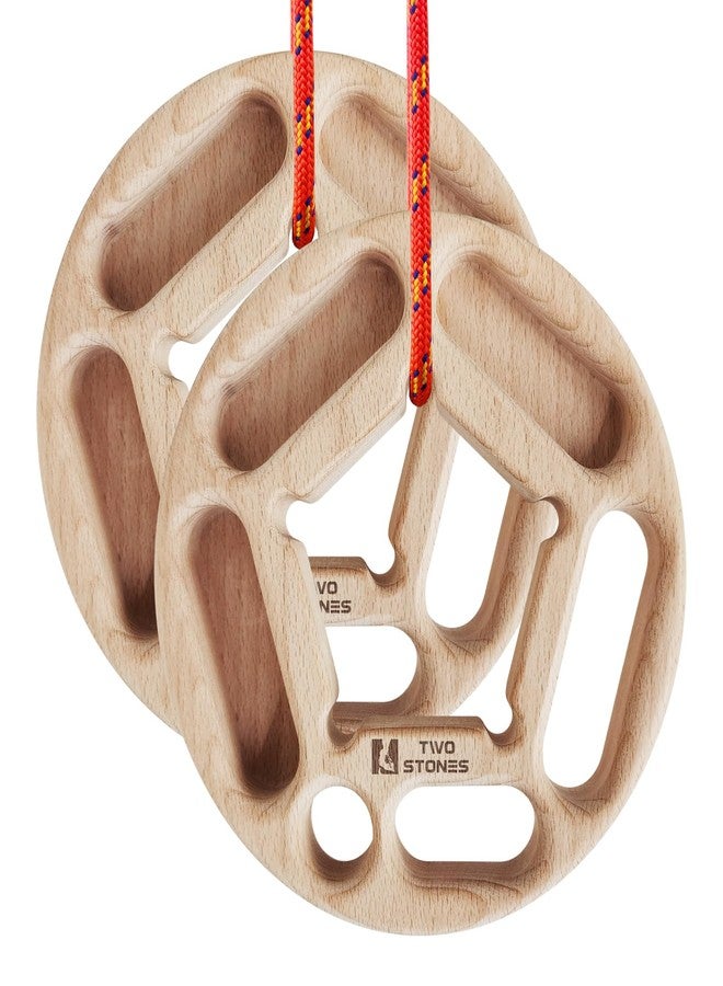 TWO STONES Portable Hangboard Rock Climbing, Pull Up Rings as Portable Rock Climbing Training Board with Pockets and Edges for Rock Climbers - Image 1