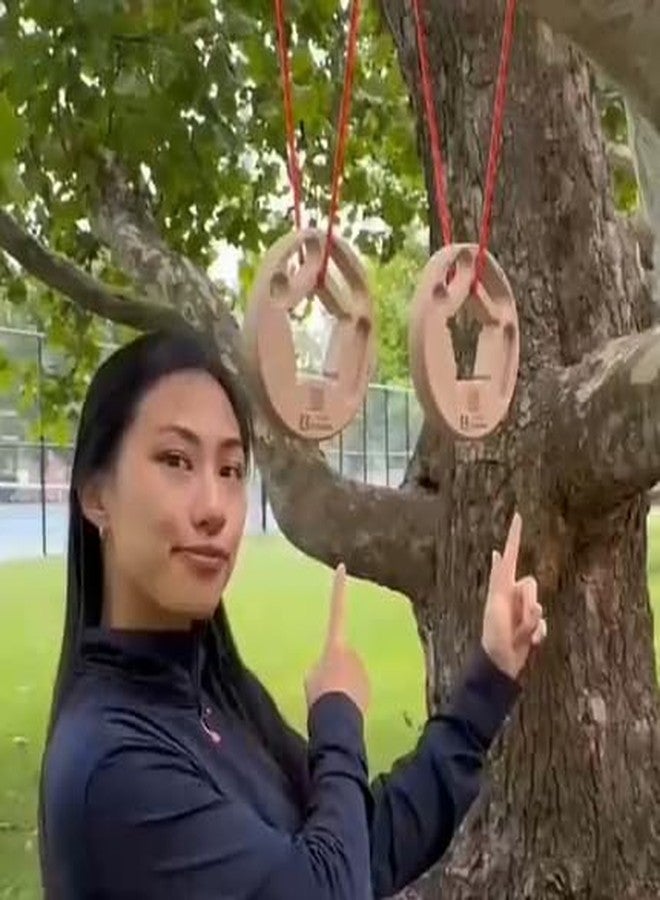 TWO STONES Portable Hangboard Rock Climbing, Pull Up Rings as Portable Rock Climbing Training Board with Pockets and Edges for Rock Climbers - Image 3