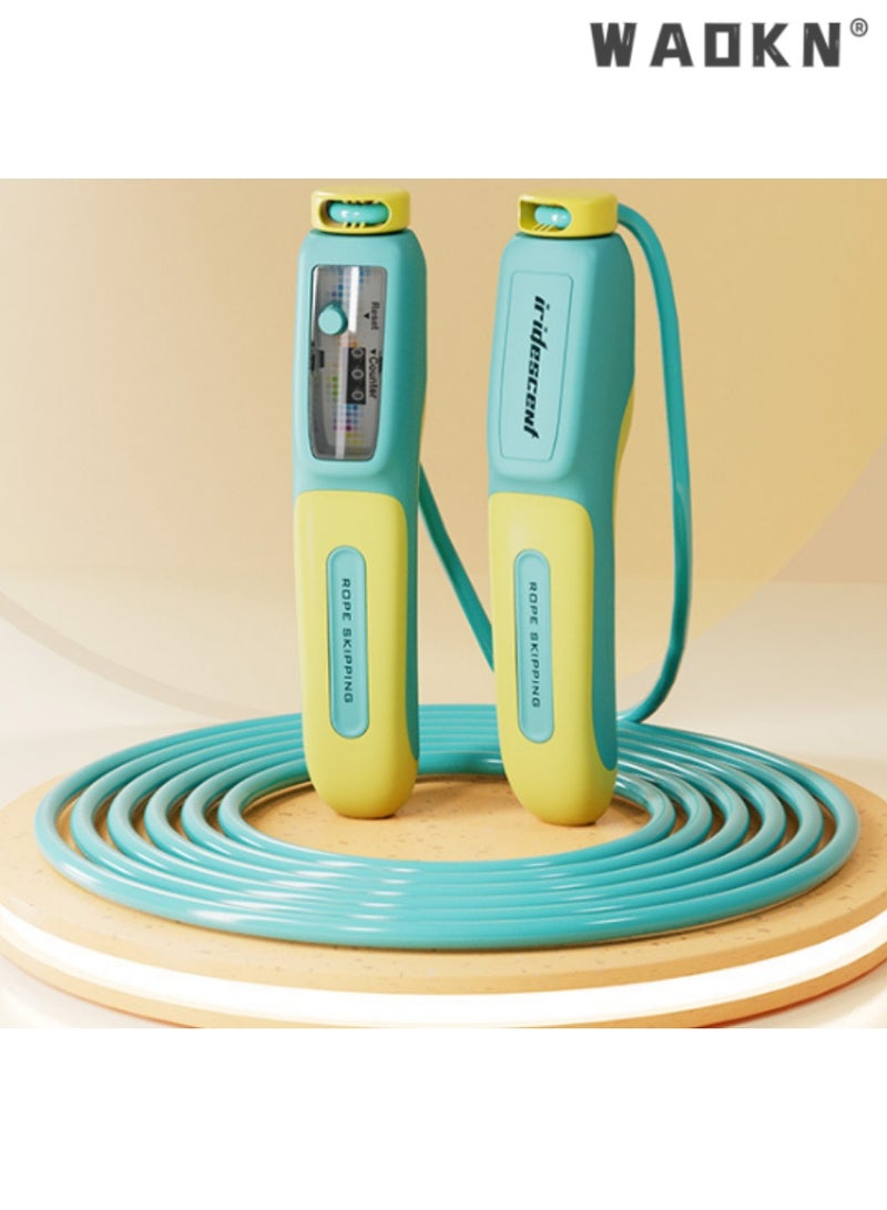 WAOKN Premium Aqua Blue Bearing Counting Steel Wire Jump Rope,High-Speed, Silent Bearing Design with Digital Counter, Ideal for Efficient Workouts and Monitoring Fitness Progress, Home,Gym  - Image 2