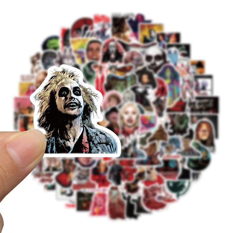 LCCZRY 100pcs Horror Movie Stickers Halloween Waterproof Sticker Decals Water Bottle Skateboard Laptop Horror Stickers for Kids Teens Adults - Image 2