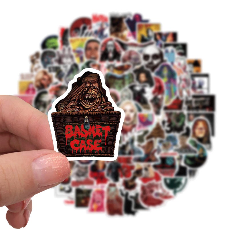 LCCZRY 100pcs Horror Movie Stickers Halloween Waterproof Sticker Decals Water Bottle Skateboard Laptop Horror Stickers for Kids Teens Adults - Image 3