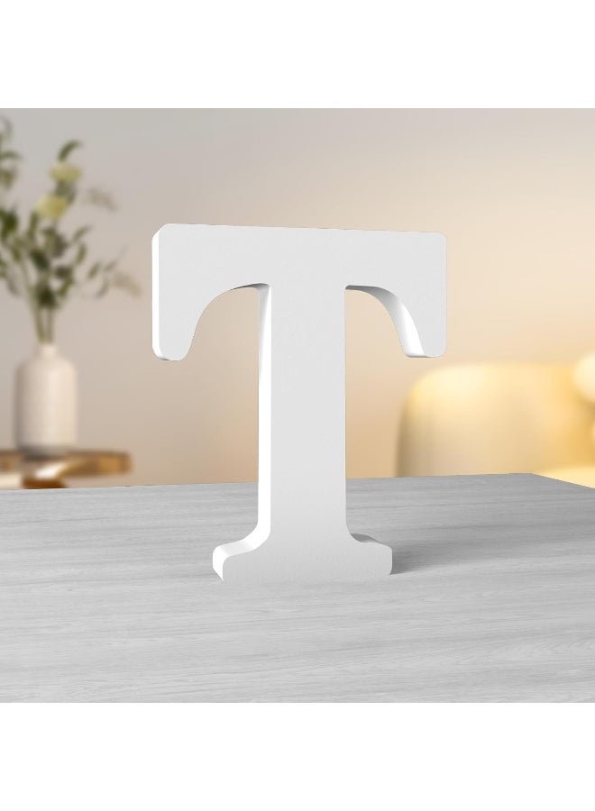 TPGP 6 Inch White Wood Letters for Wall Decor - Standing Letters Slices Sign Board Decoration for Craft Home Party Projects - Image 1