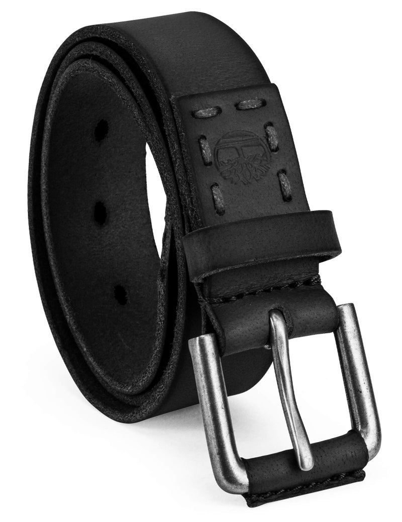 Timberland Boys' Leather Belt for Kids, Black, Medium - Image 1