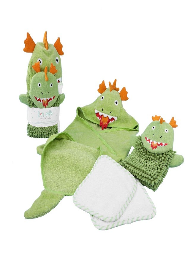 Baby Aspen Four-Piece Dragon Bath Gift Set, Green, one Size (BA14112NA) - Image 1