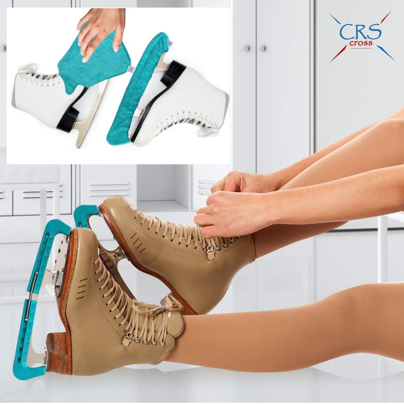 Crs Cross Skate Guards  Soakers And Towel Gift Set - Ice Skating Guards And Soft Skate Blade Covers For Figure Skating Or Hockey (Triple Teal  Large) - Image 5