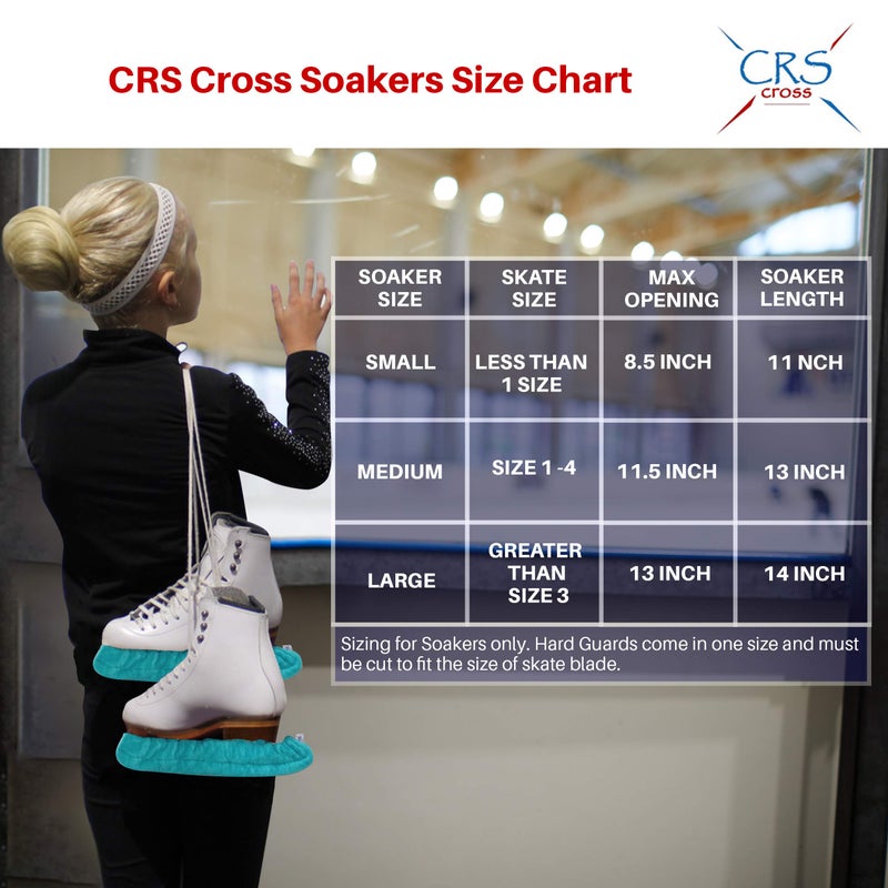 Crs Cross Skate Guards  Soakers And Towel Gift Set - Ice Skating Guards And Soft Skate Blade Covers For Figure Skating Or Hockey (Triple Teal  Large) - Image 2