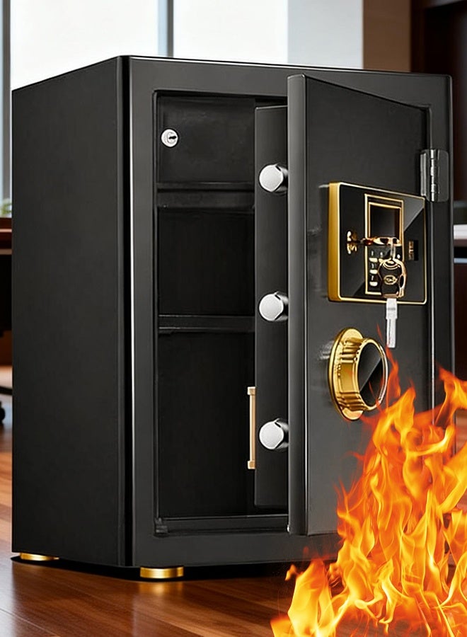 TAPIT Safe Box Home Safe Box Fireproof Waterproof Heavy Duty Fire Proof Safe Boxes for Home Use Removable Inner Cabinet and Shelf Anti-Theft Digital Safe Box for Home Office Hotel 50x38x31cm - Image 1