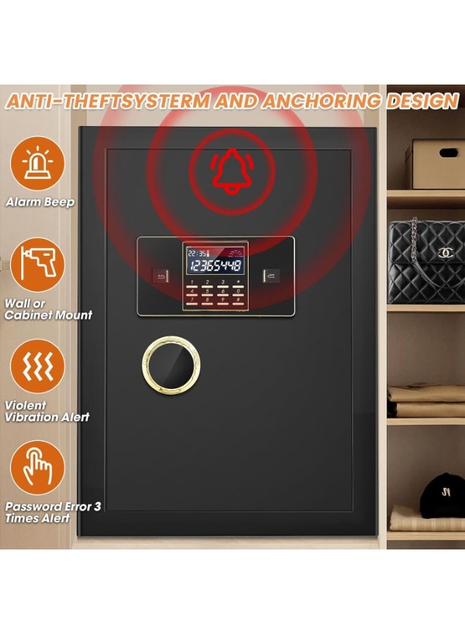 TAPIT Safe Box Home Safe Box Fireproof Waterproof Heavy Duty Fire Proof Safe Boxes for Home Use Removable Inner Cabinet and Shelf Anti-Theft Digital Safe Box for Home Office Hotel 50x38x31cm - Image 4