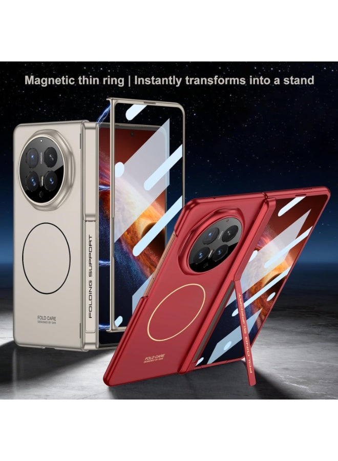 جراب لهاتف Honor Magic V6 مزود بغشاء حماية عالي الدقة، ومفصل مغناطيسي، وغطاء كامل للهاتف، وحلقة مغناطيسية مدمجة، وشحن لاسلكي، وجراب قابل للطي لهاتف Honor Magic V6 - Image 5