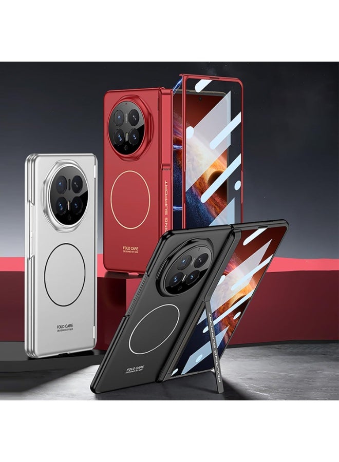 جراب لهاتف Honor Magic V6 مزود بغشاء حماية عالي الدقة، ومفصل مغناطيسي، وغطاء كامل للهاتف، وحلقة مغناطيسية مدمجة، وشحن لاسلكي، وجراب قابل للطي لهاتف Honor Magic V6 - Image 3
