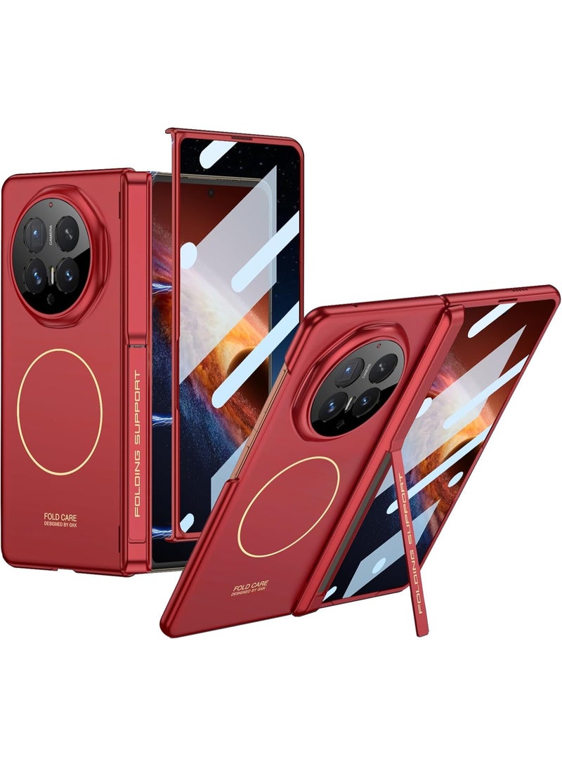 جراب لهاتف Honor Magic V6 مزود بغشاء حماية عالي الدقة، ومفصل مغناطيسي، وغطاء كامل للهاتف، وحلقة مغناطيسية مدمجة، وشحن لاسلكي، وجراب قابل للطي لهاتف Honor Magic V6 - Image 1