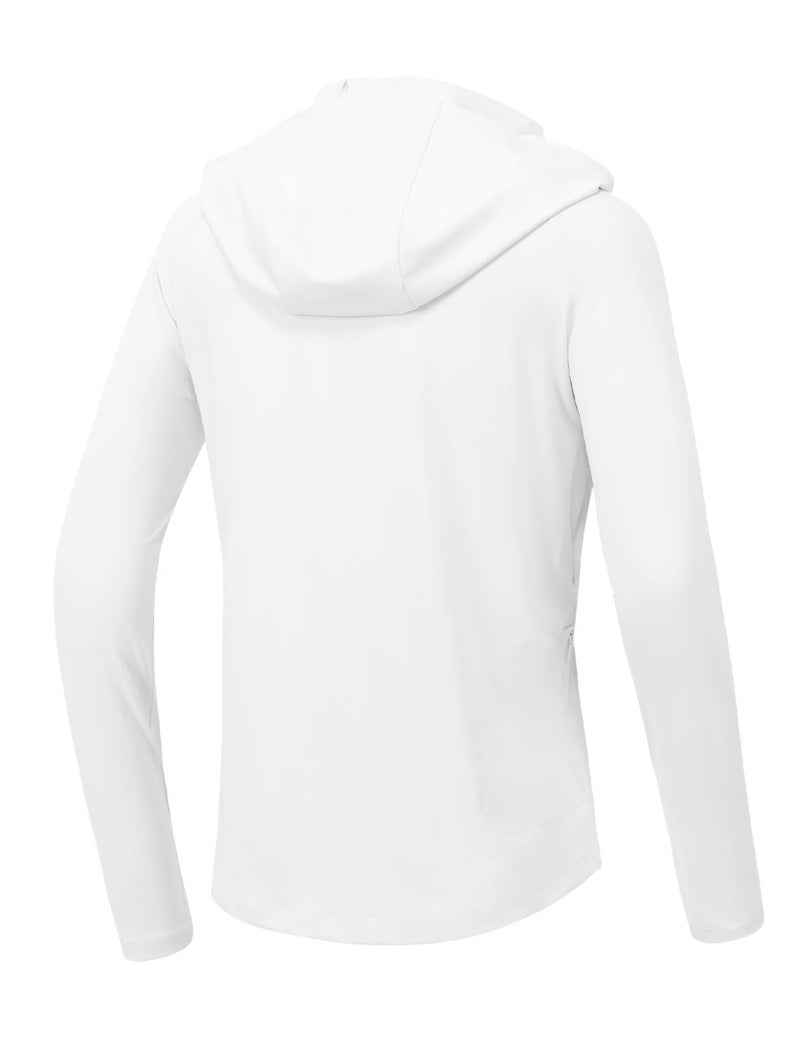 TBMPOY Womens Long Sleeve Hoodie UPF 50+ Sun Protection Shirt Fishing Hiking Outdoor UV Shirt Lightweight White L - Image 2