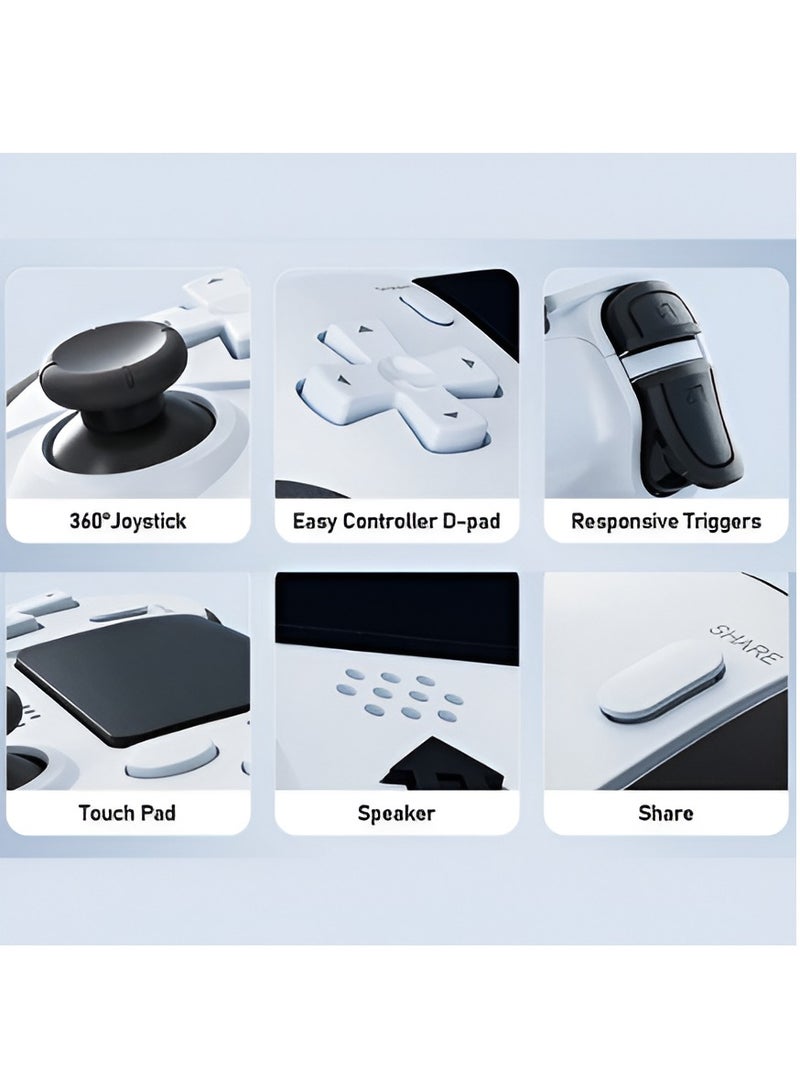 وحدة تحكم لاسلكية لـ PS4 وPC مع زرّين قابلين للتعديل في الخلف، مدخل سماعة 3.5مم، ميزة Turbo، تحكم بالاستشعار الحركي، اهتزاز مزدوج، متوافقة مع PS4 (Slim و Pro) وPC (إصدارات 7 و 8 و 10 و 11). - Image 4