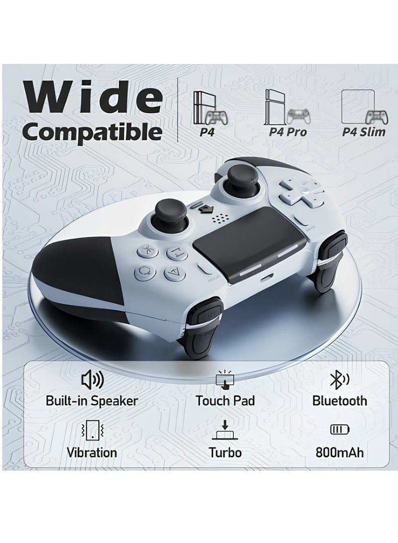 وحدة تحكم لاسلكية لـ PS4 وPC مع زرّين قابلين للتعديل في الخلف، مدخل سماعة 3.5مم، ميزة Turbo، تحكم بالاستشعار الحركي، اهتزاز مزدوج، متوافقة مع PS4 (Slim و Pro) وPC (إصدارات 7 و 8 و 10 و 11). - Image 5