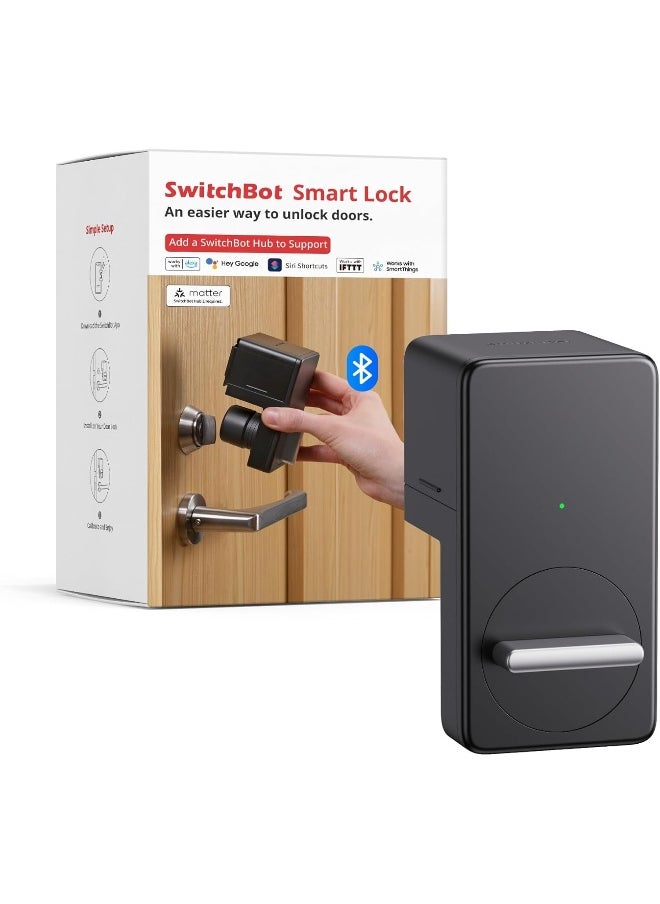 SwitchBot SwitchBot Smart Lock, Bluetooth Electronic Deadbolt, Keyless Entry Door Lock, Smart Lock for Front Door, Compatible with WiFi Bridge (Sold Separately), Keyless Lock Fits Your Existing Deadbolt  - Image 1