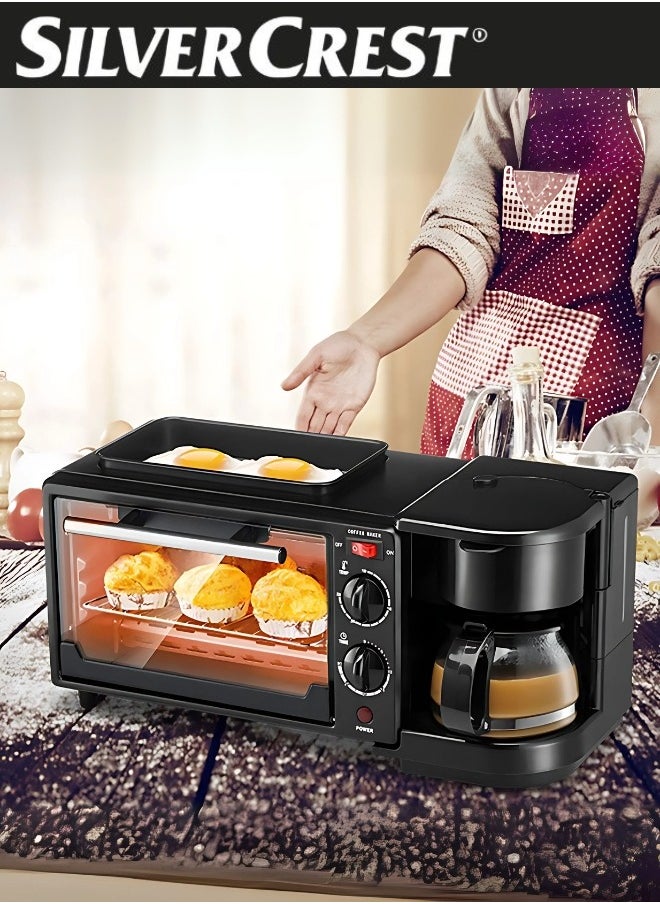 SILVER CREST - 3 in 1 Multifunctional Breakfast Preparation Set Fryer Oven and Coffee Maker 12L Capacity 2800W - Image 1