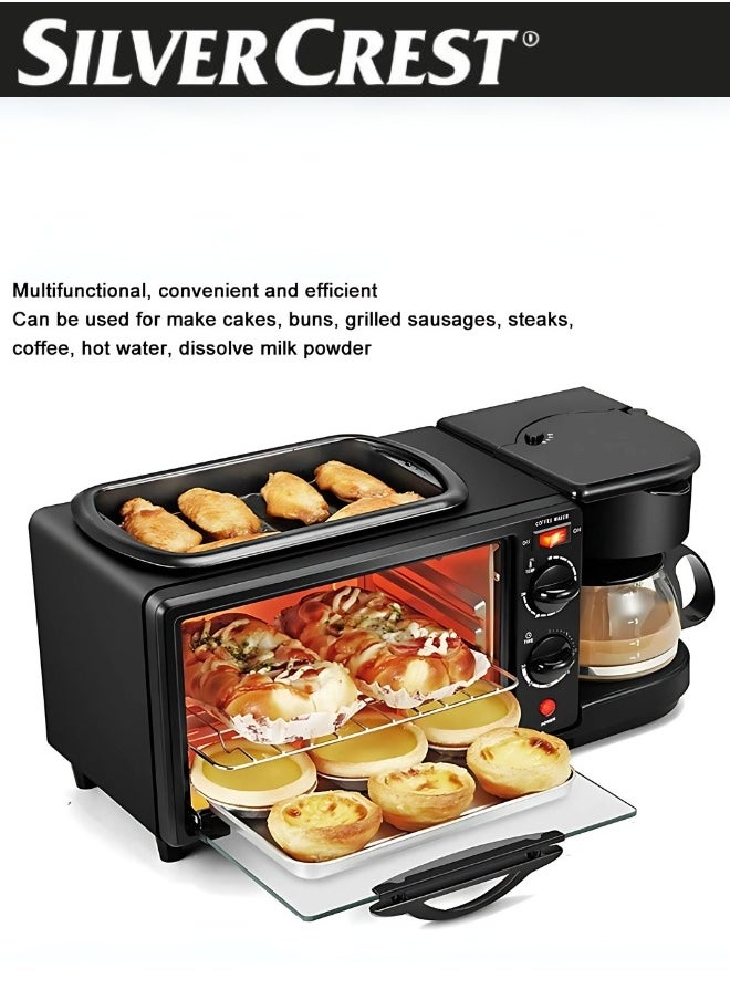 SILVER CREST - 3 in 1 Multifunctional Breakfast Preparation Set Fryer Oven and Coffee Maker 12L Capacity 2800W - Image 1