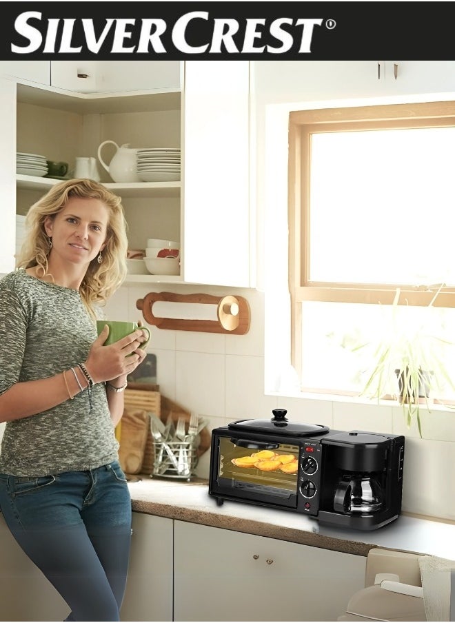 SILVER CREST - 3 in 1 Multifunctional Breakfast Preparation Set Fryer Oven and Coffee Maker 12L Capacity 2800W - Image 1