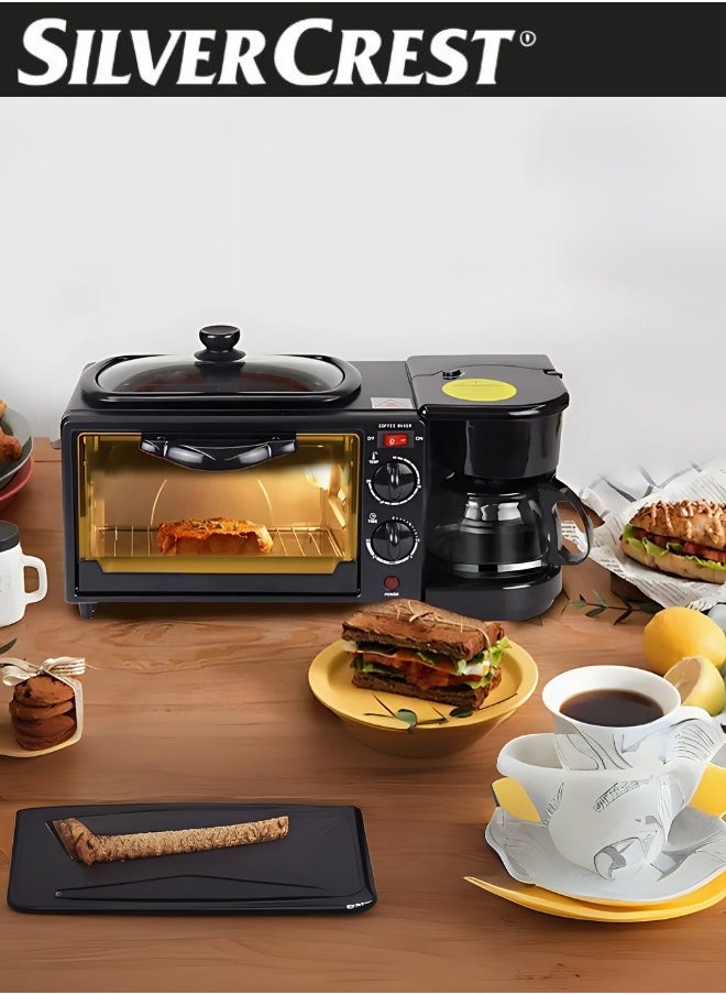 SILVER CREST - 3 in 1 Multifunctional Breakfast Preparation Set Fryer Oven and Coffee Maker 12L Capacity 2800W - Image 1