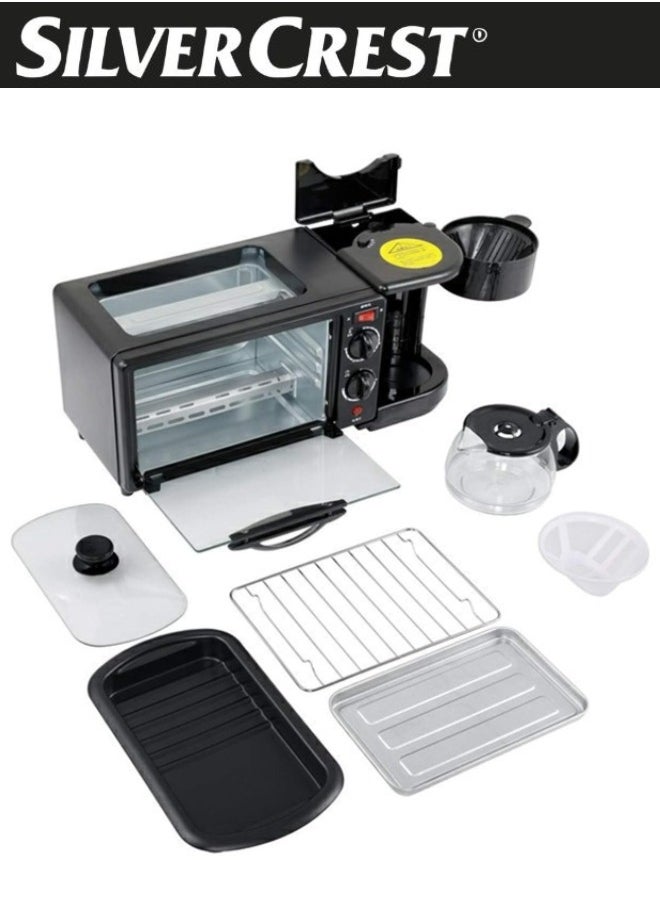 SILVER CREST - 3 in 1 Multifunctional Breakfast Preparation Set Fryer Oven and Coffee Maker 12L Capacity 2800W - Image 1