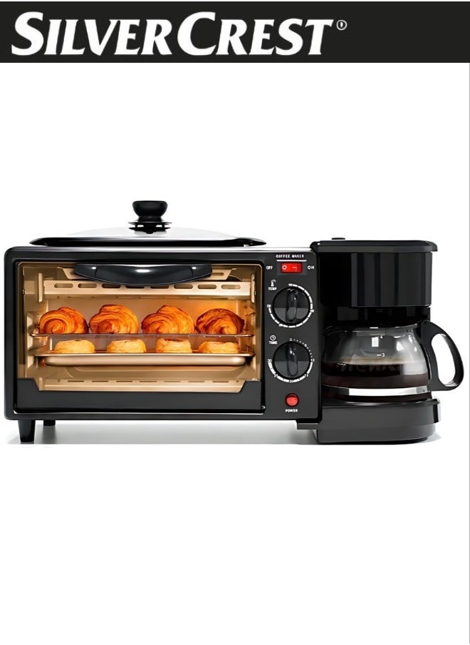 SILVER CREST - 3 in 1 Multifunctional Breakfast Preparation Set Fryer Oven and Coffee Maker 12L Capacity 2800W - Image 1