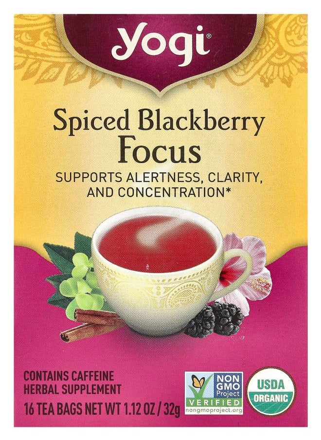 Yogi Tea - Spiced Blackberry Focus 16 Tea Bags 1.12 oz (32 g) - Image 1