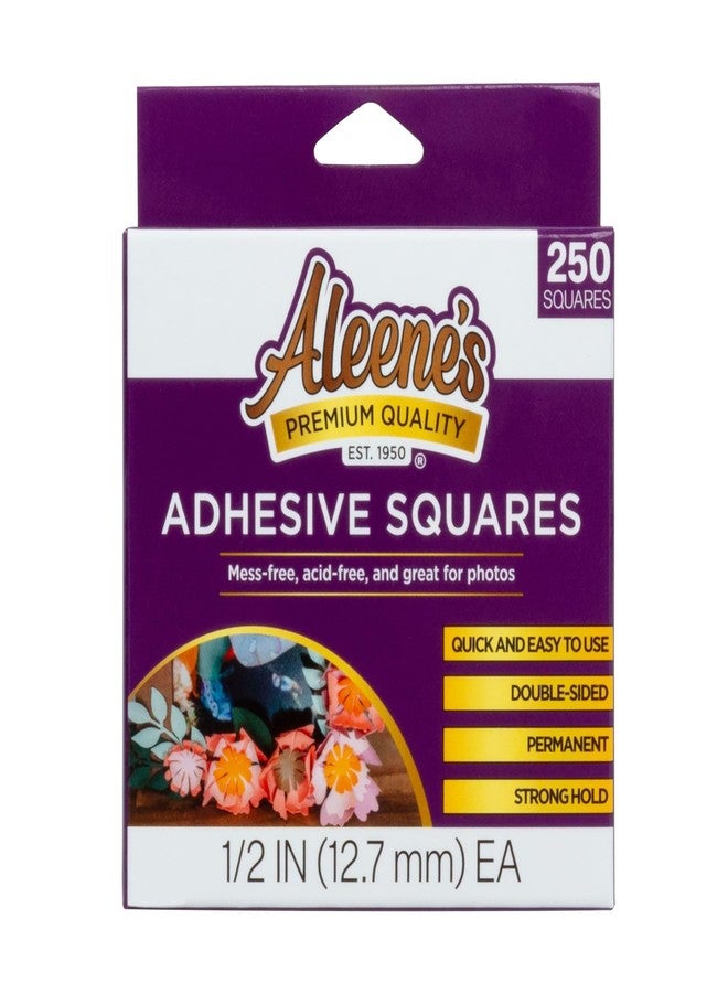Aleene's Original Tacky Glue Adhesive Squares, Mess-Free & Acid-Free, Great for Photos, Bouquet Arrangement, DIY Decor and Crafts, 1/2" Roll 250 Count - Image 1