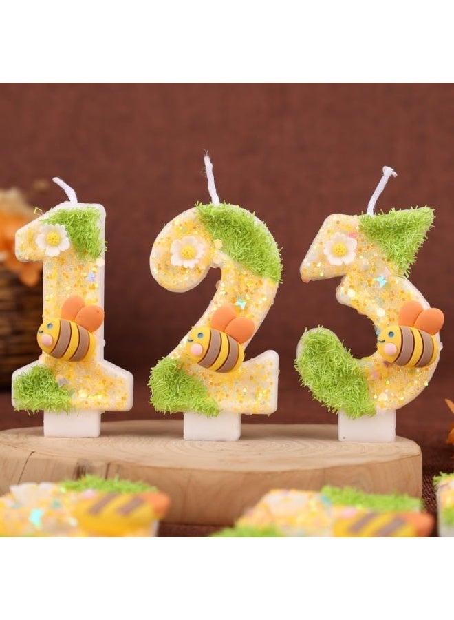 LAMAY Number birthday candles, bee number candles, luxurious cake decorations, suitable for parties, weddings, anniversaries, family gatherings, and for children and adults (number0). - Image 2