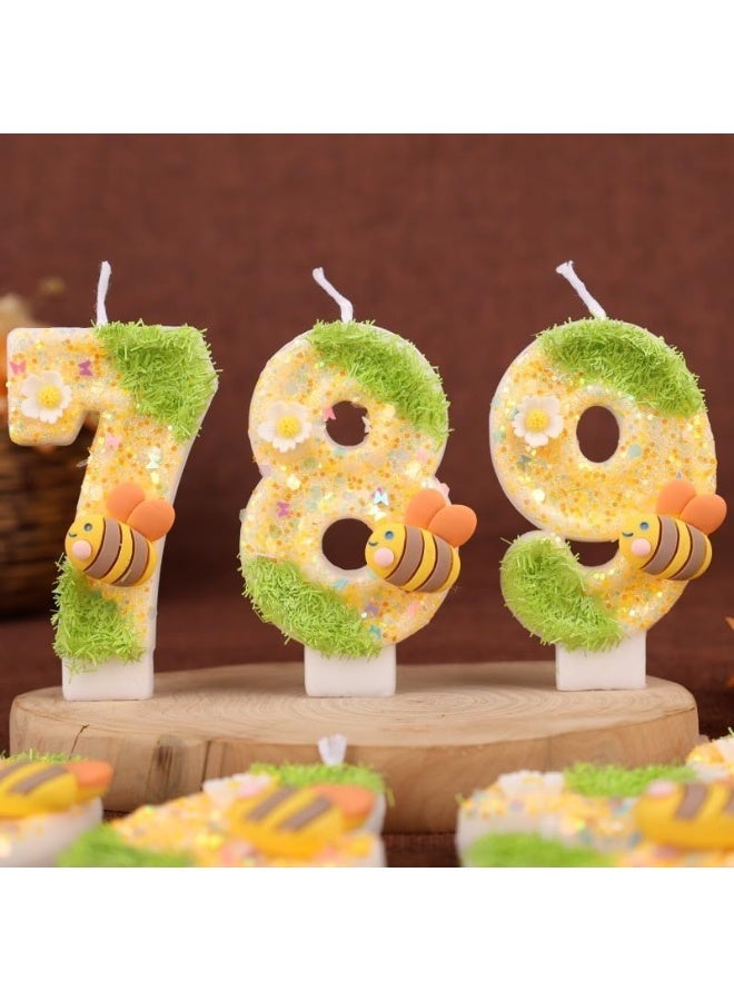 LAMAY Number birthday candles, bee number candles, luxurious cake decorations, suitable for parties, weddings, anniversaries, family gatherings, and for children and adults (number0). - Image 4