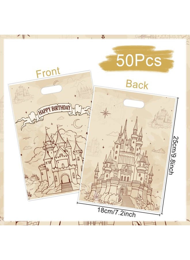 Aposwow Wizard Party Favor Bags - Vintage Castle Birthday Goody Candy Gift Favor Bags Wizard School Themed Snacks Treat Party Supplies Birthday Decorations - Image 2