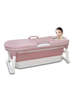 Portable Bathtub Adult, Folding Bathtub Large Thicken Free Standing Soaking Barrel, Foldable Massage Sweat Steam Bath Tub with Lid, Bathroom Warm Spa Sauna for Adults Children