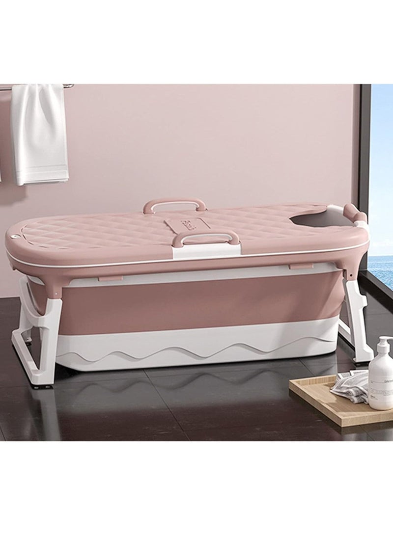 DubaiGallery - Portable Bathtub Adult, Folding Bathtub Large Thicken Free Standing Soaking Barrel, Foldable Massage Sweat Steam Bath Tub with Lid, Bathroom Warm Spa Sauna for Adults Children - Image 1