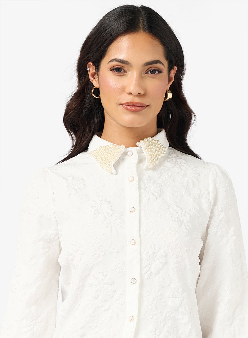 ايلا قميص بأزرار وياقة مزينة - Image 3