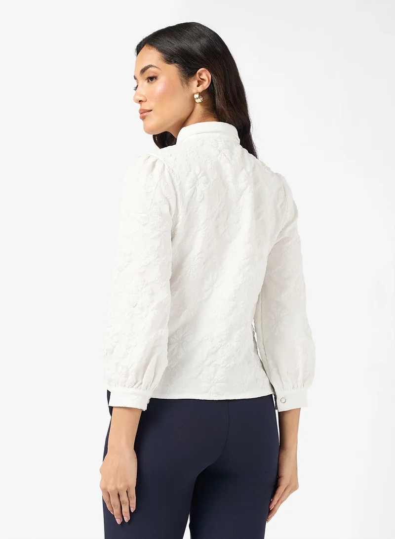 ELLA Button Down Shirt With Embellished Collar