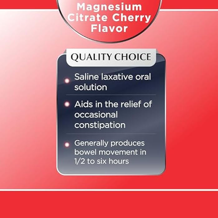 Quality Choice Magnesium Citrate Oral Solution, 10oz - Saline Laxative, Supplement for Occasional Constipation Relief, Mag Citrate is a Gentle and Effective Laxative for Regularity (1, Cherry) - Image 3
