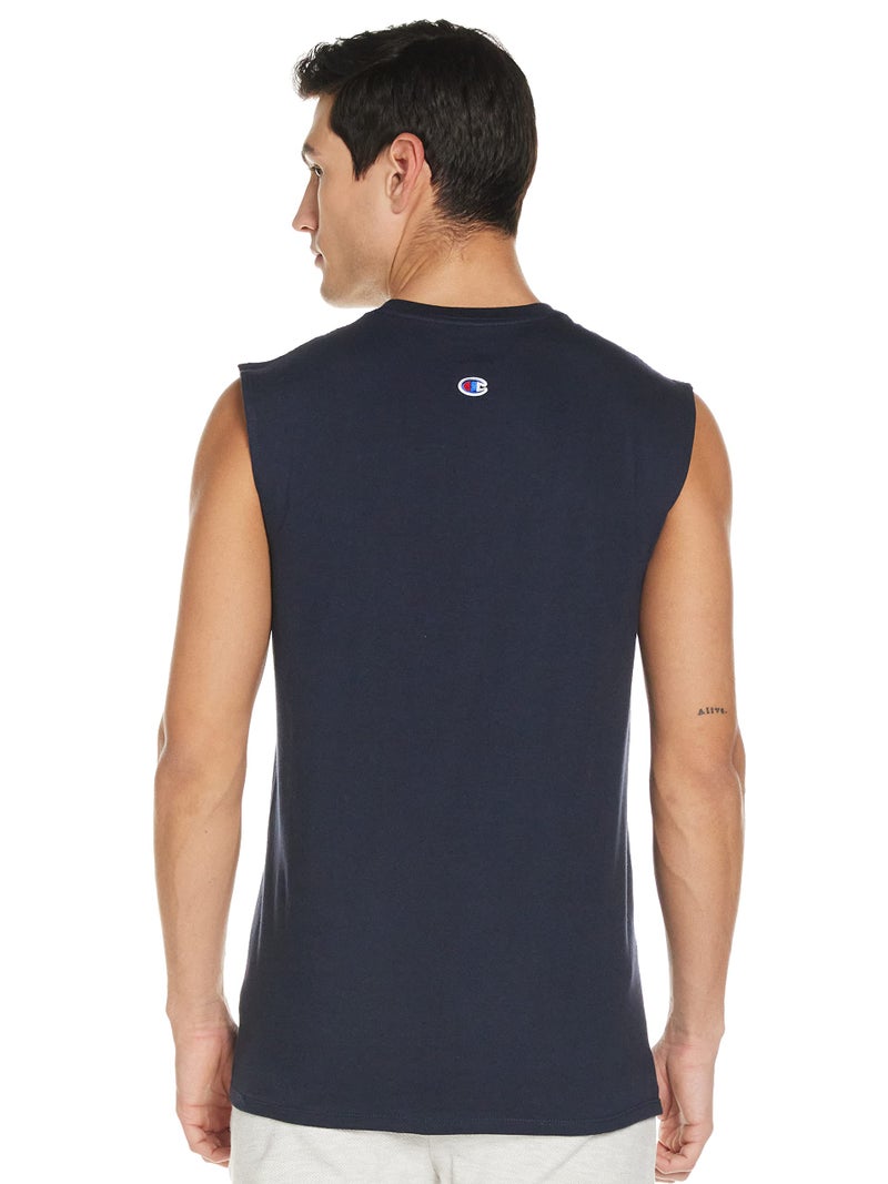 Champion Mens Muscle Tank, Classic Graphic Tee, Sleeveless T-shirt For (Reg. Or Big & Tall), Navy, Large US - Image 2