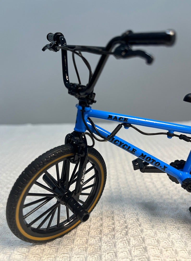 1:10 Model Alloy Bicycle Diecast Mini Model Toy Blue Bike Mountain Finger Bicycle With Bracket Simulation Collection Gifts Toy - Image 3