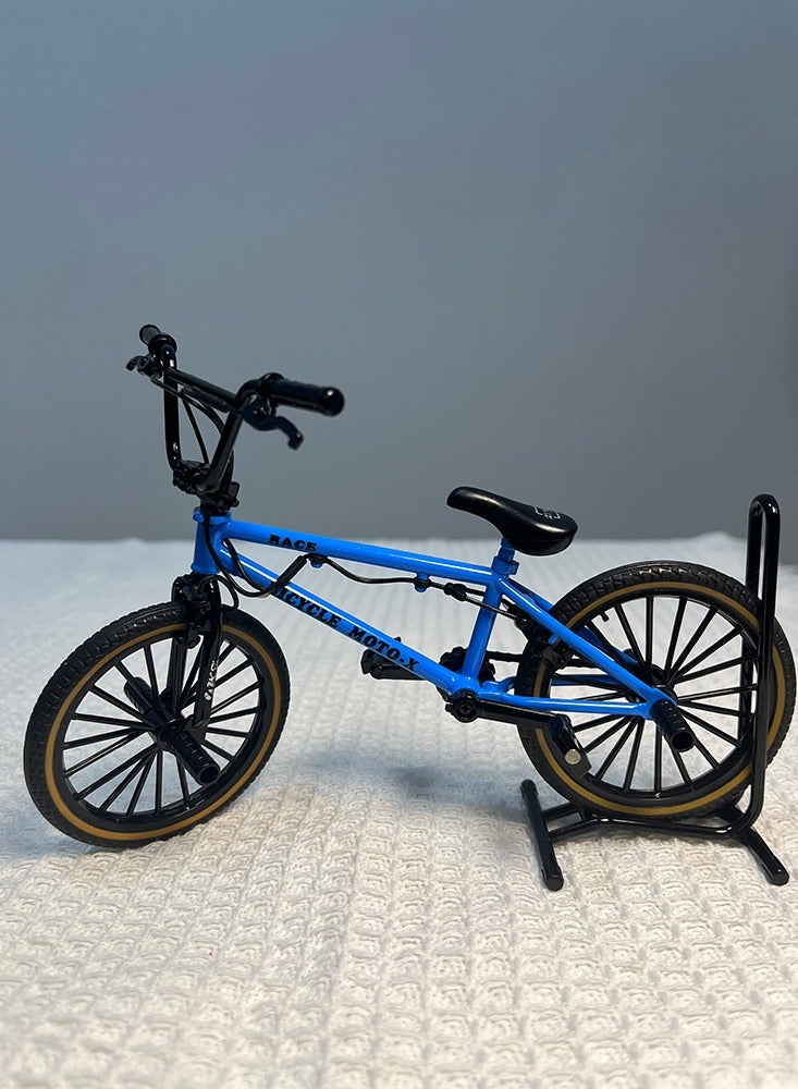 1:10 Model Alloy Bicycle Diecast Mini Model Toy Blue Bike Mountain Finger Bicycle With Bracket Simulation Collection Gifts Toy - Image 2