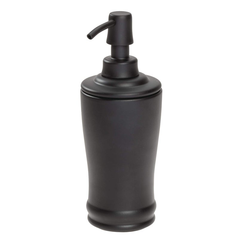 InterDesign iDesign Olivia Metal Tall Pump Liquid Soap Dispenser Holds 8 Oz for Bathroom Kitchen Sink Vanity Matte Black