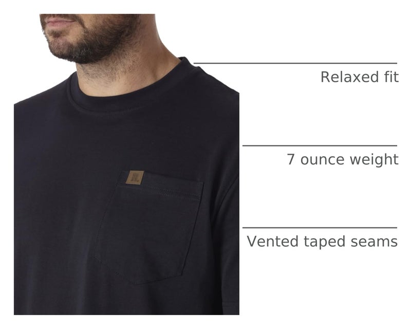 Wrangler Short Sleeve Pocket T-Shirt, Navy, Medium - Image 4