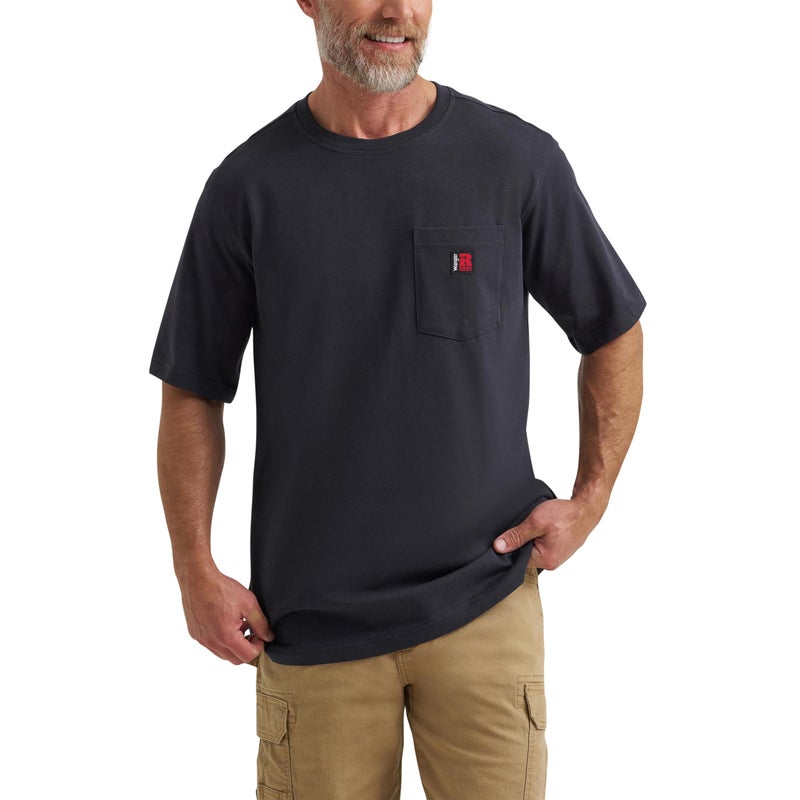 Wrangler Short Sleeve Pocket T-Shirt, Navy, Medium - Image 1