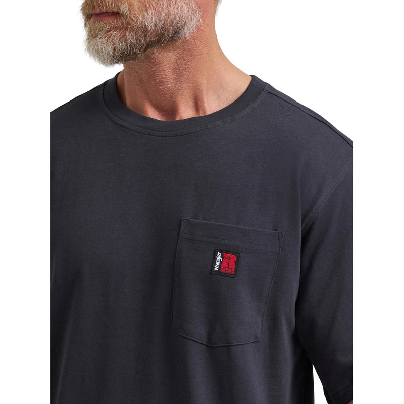Wrangler Short Sleeve Pocket T-Shirt, Navy, Medium - Image 2