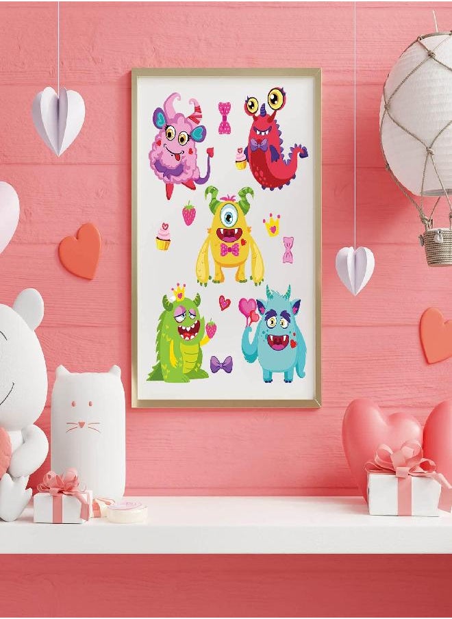 Outus Valentine's Day Craft Kits Face Stickers for Kids Valentines Party Favors Supplies Make Your Own Face Stickers Heart Animal Crafts for Kids Birthday School Class Party Decorations (24 Sets)