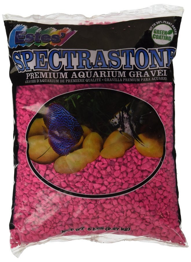 Estes Spectrastone Permaglo Pink Aquarium Gravel for Freshwater Aquariums, 5-Pound Bag  - Image 1