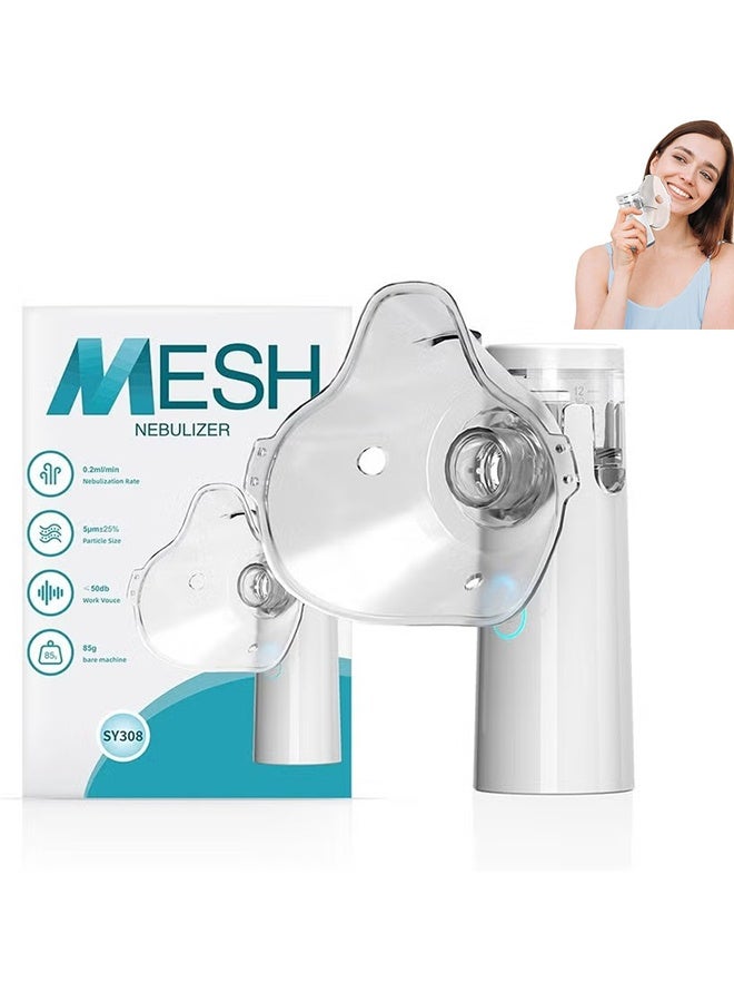 شبكة المحمولة البخار استنشاق Nebulizer, المحمولة Nebulizer شبكة استنشاق, جهاز البخار البذارية اليدوية للبرد الربو أمراض الجهاز التنفسي, مناسبة للبالغين والطفل - Image 1