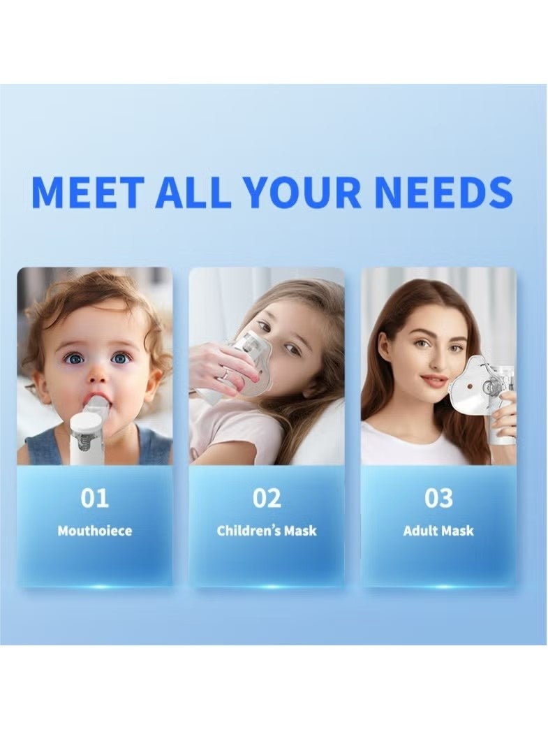 شبكة المحمولة البخار استنشاق Nebulizer, المحمولة Nebulizer شبكة استنشاق, جهاز البخار البذارية اليدوية للبرد الربو أمراض الجهاز التنفسي, مناسبة للبالغين والطفل - Image 2