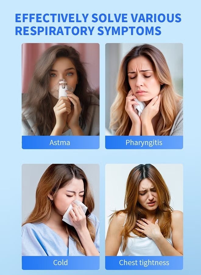 شبكة المحمولة البخار استنشاق Nebulizer, المحمولة Nebulizer شبكة استنشاق, جهاز البخار البذارية اليدوية للبرد الربو أمراض الجهاز التنفسي, مناسبة للبالغين والطفل - Image 3
