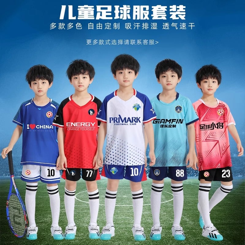 Children'S Football Uniform Suit Men'S Summer Basketball Game Training Team Uniform Student Sports Short-Sleeved Jersey Printing - Image 2